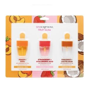 Spascriptions Fruit Assorted Lip Oils- Peach, Strawberry, Coconut - 3 pack
NWT